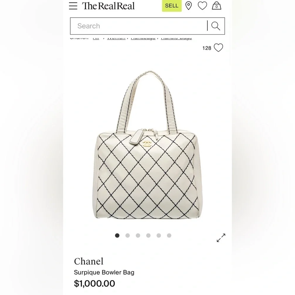 Vintage Chanel off Cream Leather Tote Bag